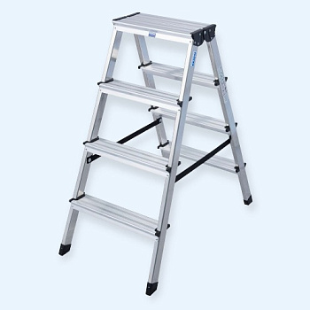 Krause Monto Dopplo 2х4 (120335) Двусторонняя алюминиевая стремянка со ступенями